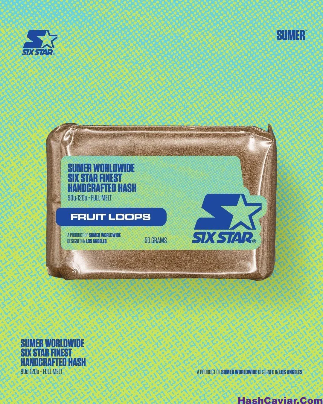 fruit loops – sumer worldwide six star finest handcrafted hash (90–120u full melts)