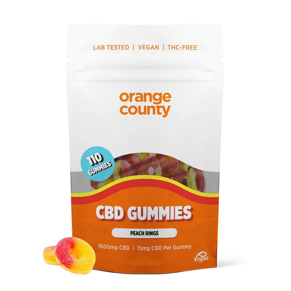 Peach Ring Gummies | Orange County CBD | 1600mg CBD